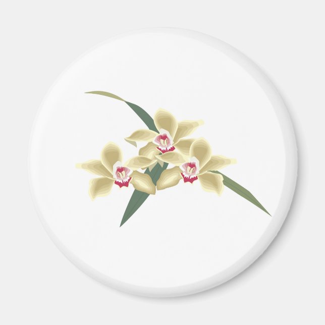 Flowers blossom with leaves magnet (Front)