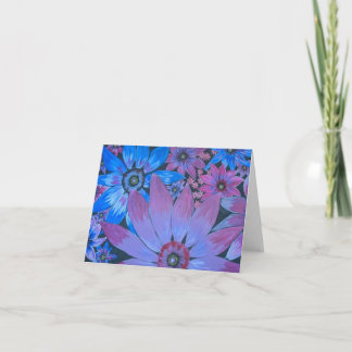 FLOWERS BLUE AND PINK CARD