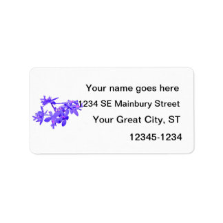Flowers Blue Tinted Ground Orchid Label