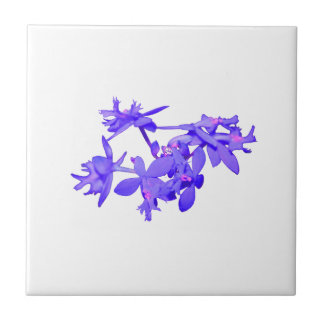 Flowers Blue Tinted Ground Orchid Tile