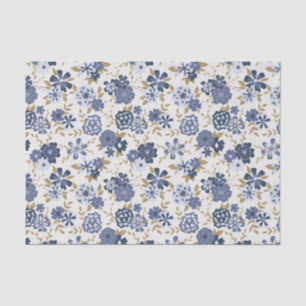 Flowers Blue Vine Botanical Gift Tissue Paper