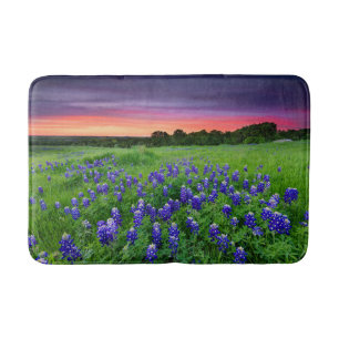 Flowers   Bluebonnets at Sunset Texas Bath Mat