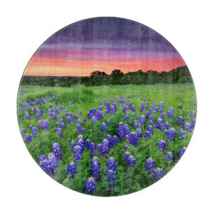 Flowers Bluebonnets at Sunset Texas Cutting Board