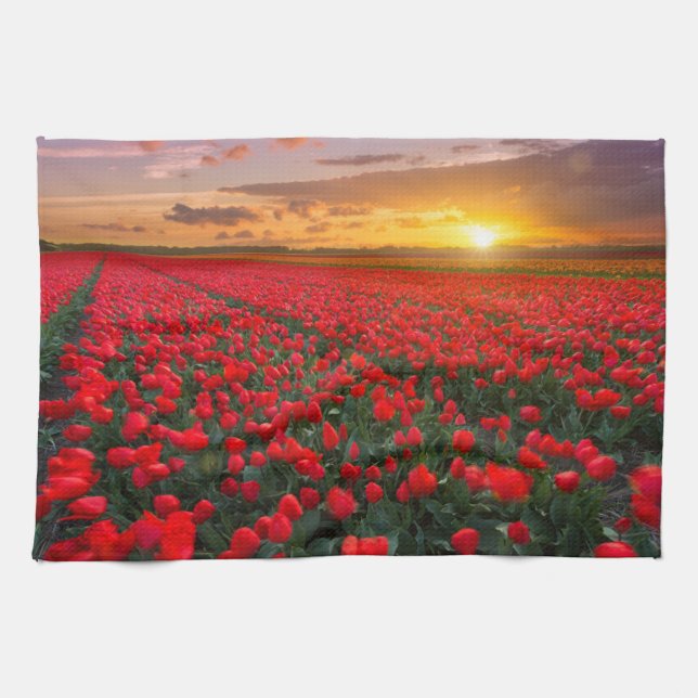 Flowers | Botanical Garden Holland Tea Towel (Horizontal)