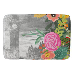 Flowers bouquet bath mat