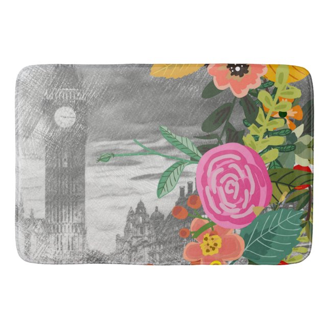 Flowers bouquet bath mat (Front)