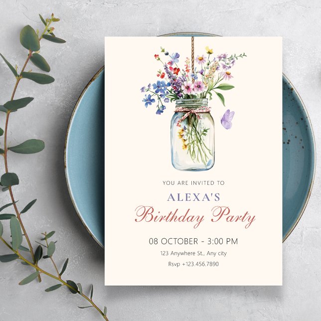 Flowers bouquet birthday invitation (Creator Uploaded)