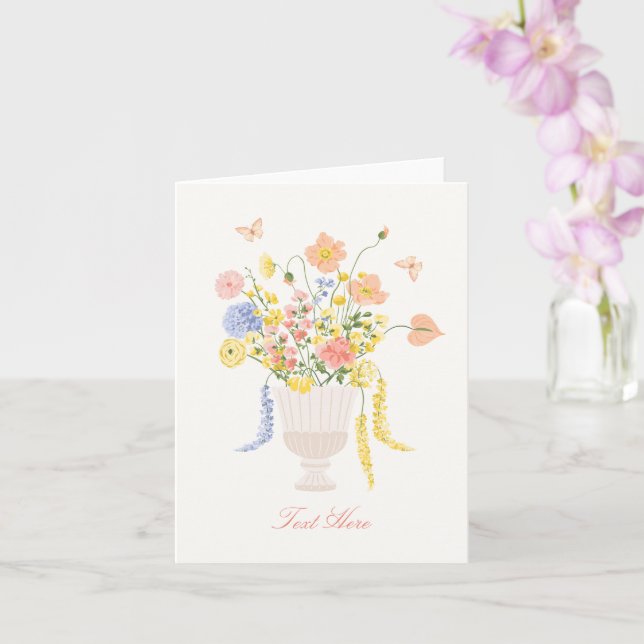 Flowers bouquet  card (Orchid)
