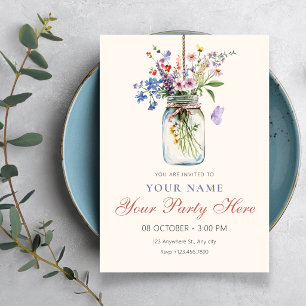 Flowers bouquet invitation