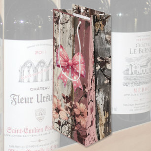 Flowers & Bow Wine Gift Bag