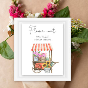 Flowers bridal shower - Flower cart Poster