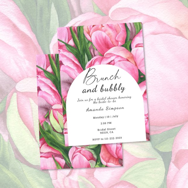 Flowers - Brunch and bubbly bridal shower Invitation (Creator Uploaded)