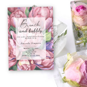 Flowers - Brunch and bubbly bridal shower Invitation