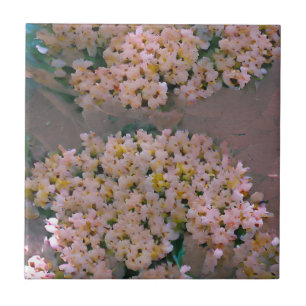 Flowers bunch white and pink digital art tile