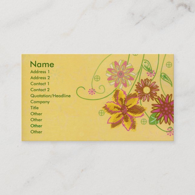 Flowers Business Card (Front)