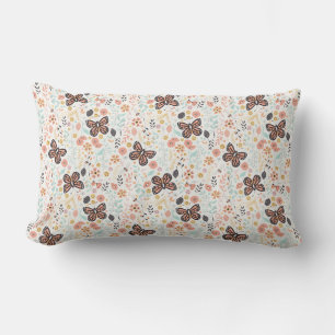 Flowers Butterflies And Bees Lumbar Cushion