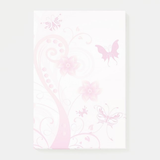 Flowers, Butterflies and Swirls Post-it Notes (Front)