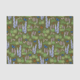 Flowers & butterflies decoupage tissue paper lupin