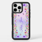 Flowers Butterflies, iPhone Case with Name