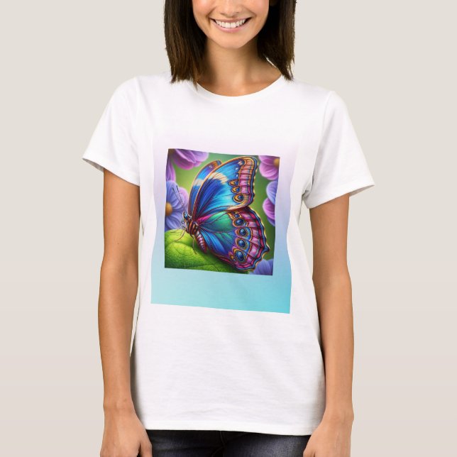 FLOWERS & BUTTERFLIES  T-Shirt (Front)