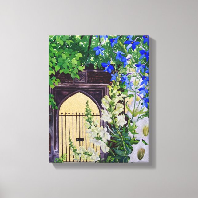 Flowers by a sunlit gateway 2008 canvas print (Front)