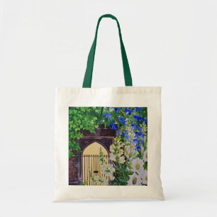 Flowers by a sunlit gateway 2008 tote bag