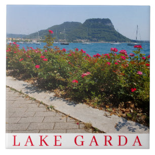 Flowers by Lake Garda ceramic tile