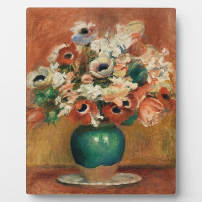 Flowers by Renoir Impressionist Art Painting Plaque (Front)