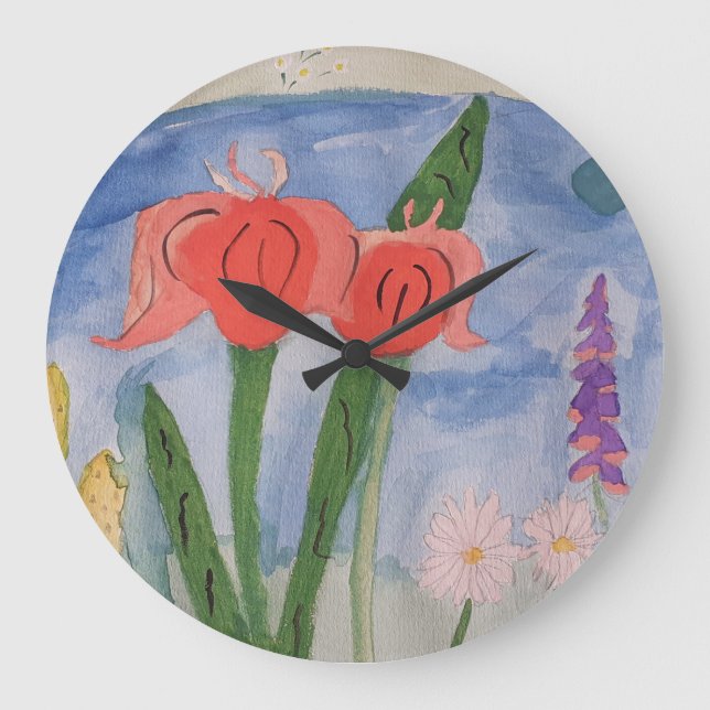 Flowers By The Lake Clock (Front)