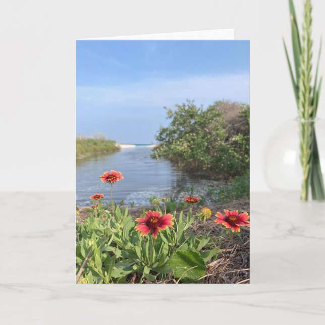 flowers by the sea (blank inside) card (Front)