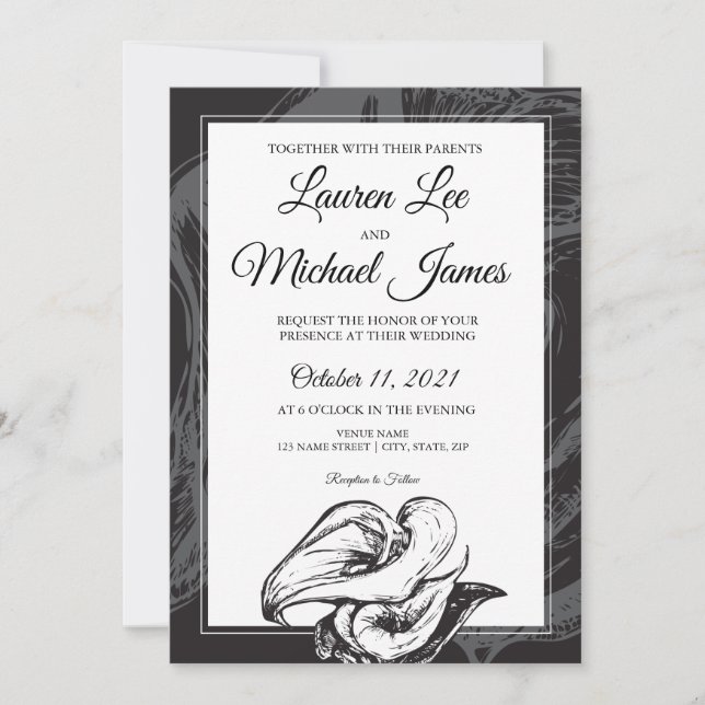 Flowers Calla Lilies Wedding Invitation (Front)
