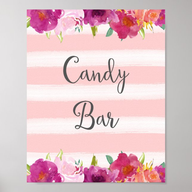 Flowers Candy Bar Wedding Poster Print (Front)