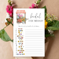 Flowers cart - bridal shower emoji pictionary