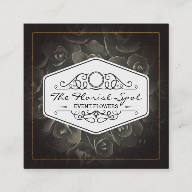 Flowers | Catering | Event Services Square Business Card (Front)