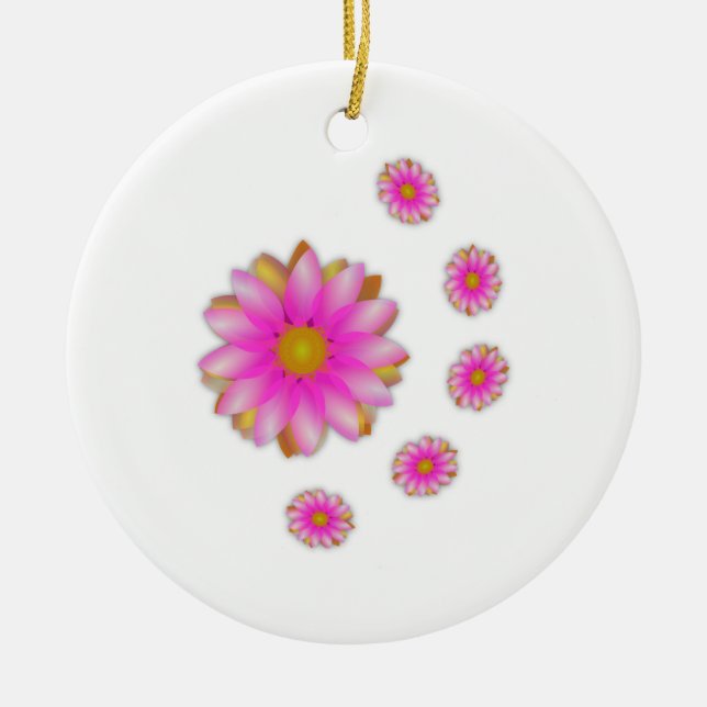 Flowers Ceramic Tree Decoration (Front)