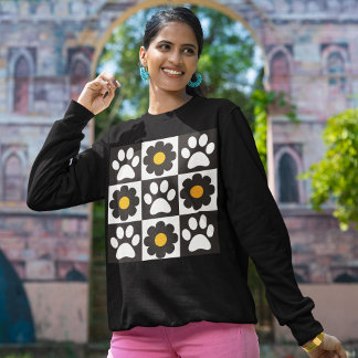 Flowers Chequered Paws Daisy Retro Sweatshirt