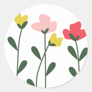 Flowers Classic Round Sticker