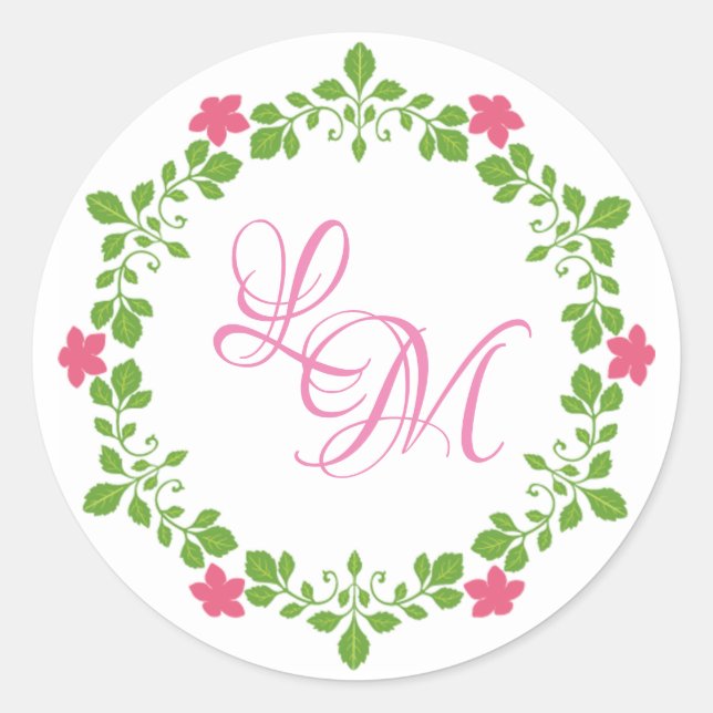 Flowers Classic Round Sticker (Front)