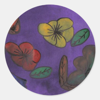 flowers classic round sticker