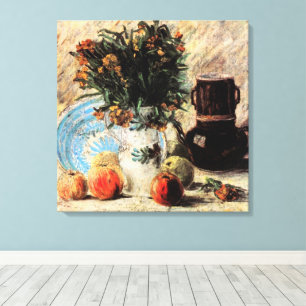 Flowers, Coffeepot and Fruit by Vincent van Gogh Canvas Print