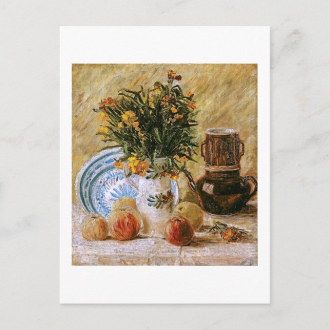 Flowers Coffeepot and Fruit Van Gogh Fine Art Postcard (Front)