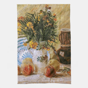 Flowers Coffeepot and Fruit Van Gogh Fine Art Tea Towel