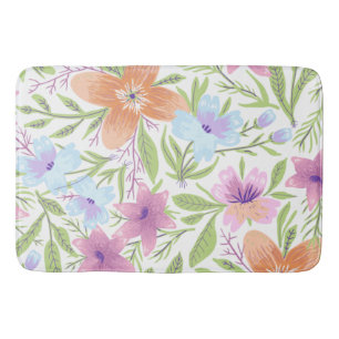 Flowers Colourful Nature Elegant Vintage Bath Mat