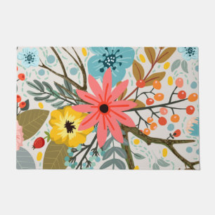 Flowers Colourful Watercolor Cute Doormat