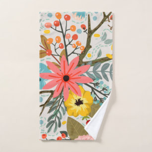 Flowers Colourful Watercolor Cute  Hand Towel