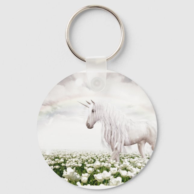 Flowers Compact Mirror Key Ring (Front)