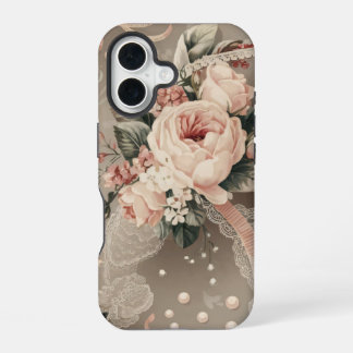 Flowers Coquette Pattern Muted Tones iPhone 16 Case