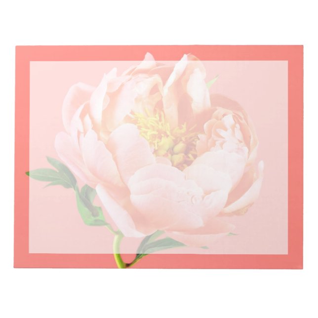 Flowers | Coral Peony Blossom Notepad (Front)