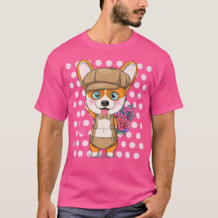 Flowers Corgi Dad Dog Pembroke Welsh Lover Fathers T-Shirt