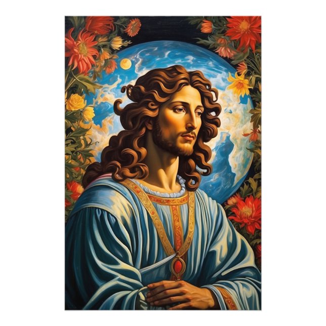 *~*  Flowers Cosmic Universe AP50 Jesus Photo Print (Front)